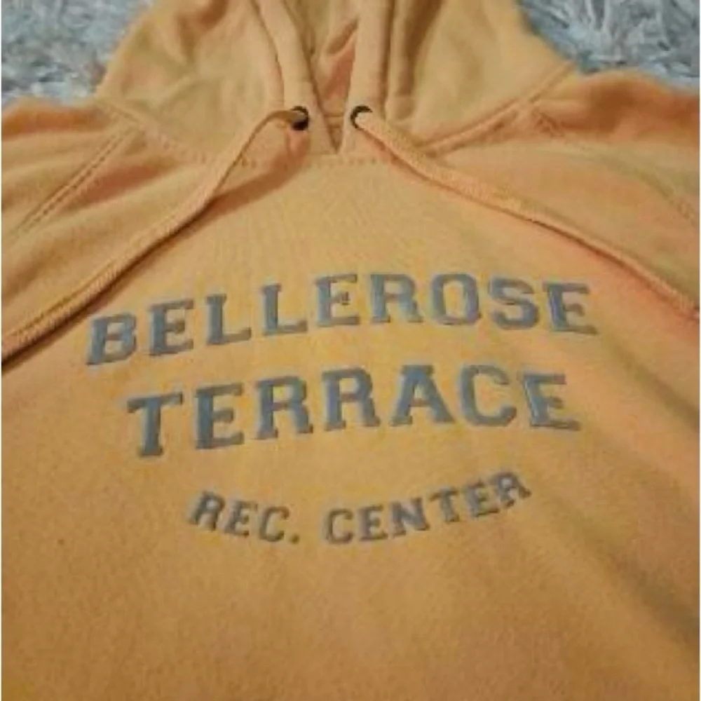 Lg Y2K Old Navy Bellerose Terrace Hoodie Sweatshirt 3/4 Elastic Cuff‎ Yellow - Picture 2 of 4